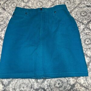 Teal Women's Denim Mini Skirt